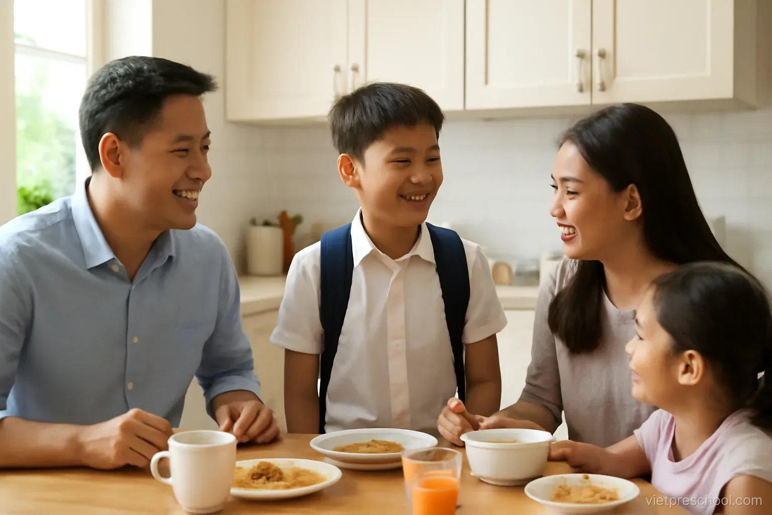 Cooking Vietnamese dishes together with kids